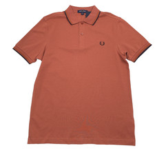 Fred Perry M3600 Twin Tipped Pique Polo Shirt Mens Medium Slim Fit Cinnamon