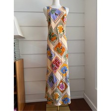 Anthropologie Paper Heart Postcard Print Midi Dress size L