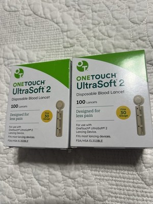 2-Pack OneTouch UltraSoft 2 Disposable Lancets 100 Ct Each   200 Total Exp 10/29