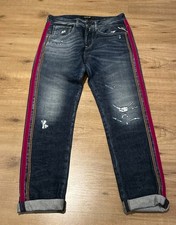 Replay Heter  Women's Jeans Sz 27 Velvet Stripe Casual Distressed Blue  VGC