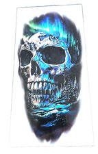 Blue Galaxy Skull Waterproof Temporary Tattoo 8 in Gothic Skeleton Tattoo