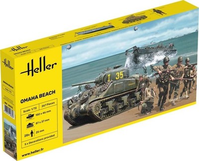 Heller 50332 Omaha Beach Set 1:72 D-Day Sherman LCVP 28 Figuren Diorama Bausatz