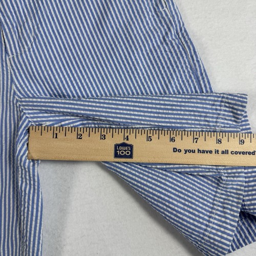 Vineyard Vines Seersucker Shorts Boys 12 Blue White Stripe 9" inseam Preppy - Picture 6 of 7