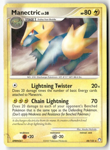 Manectric 28/123 Rare Mysterious Treasures Pokemon DMG