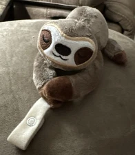 Nuby Sloth Plush Pacifier & Teether Holder Brown 5” Snap
