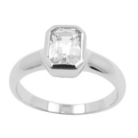 Cavill Silberring Damen 0,945Ct Danburit Oktagon Radiantschliff 925