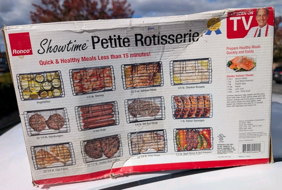 全新/开箱 Ronco Showtime Petite Rotisserie 炊具 ST2000WHGEN — 第 3/3 张图片