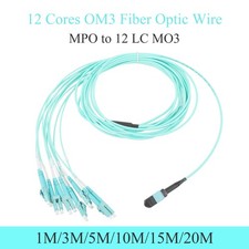 Image of Fiber Optic Patch Cord 10G Multimode 12-Core MPO to 12LC OM3 1M-20M