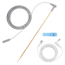 Grounding Rod with 40ft Wire, Portable for Grey and white