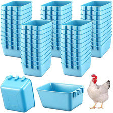 50 Pcs Cage Cups Chicken Feeder Cups 16 Oz Hanging Bird Food Water Bowl Bunny Ca