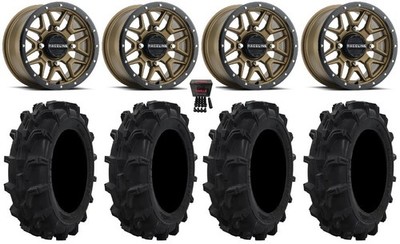 Raceline Krank 14'' Wheels Bronze +38mm 27'' Mud XC Tires Polaris Sportsman