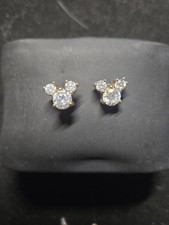 Disney Parks Mickey Icon Crystal Gold Tone Earrings New 2022