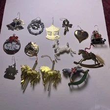 Vintage Christmas Ornaments Variety of Subjects/Sizes/Materials - Lot Of 14