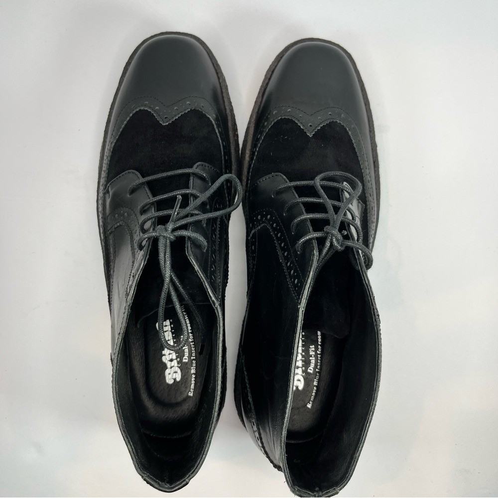 British Walkers Playboy Wingtip Crepe Sole Boots Black Leather Suede 11.5‎ Original Playboy Wingtip Two Tone Black Leather Suede & Pony  main image 3