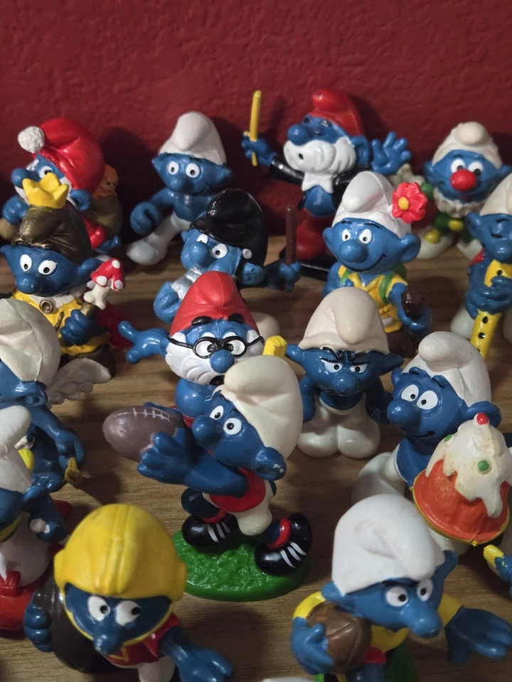 Винтажный 1980-х Smurf фигурки лот из 90 Schleich Peyo редкая 2 гриба дома - Изображение 4 из 4