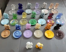 Mosser Glass Figurines Mini Clowns UV GLOW Lot Of 22