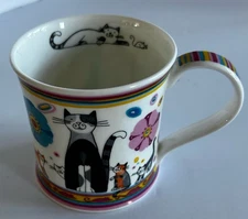 Dunoon Jane Heyes Kitch Cat & Mouse Bone China Coffee Tea Mug
