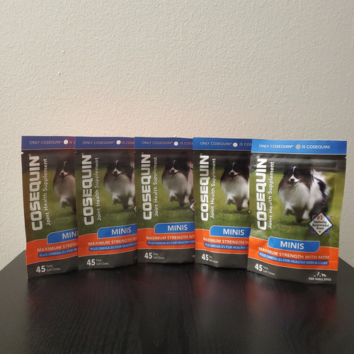 Lot of 5 Cosequin Minis Soft Chews Maximum Strength With MSM Plus Omega-3s 45 Ct