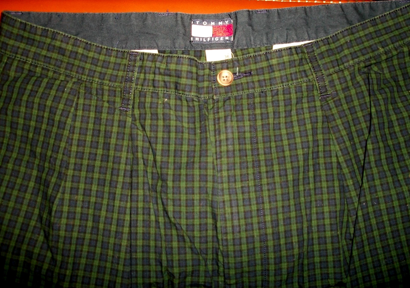 Tommy Hilfiger (actual 34/ 28) COTTON PLAID GOLF Pants PREPPY BLOKECORE UNISEX