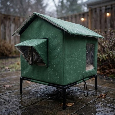 Erhöhtes Katzenhaus Schrägdach Outdoor Katzenhaus reflektierende Borte