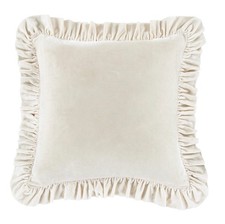 HiEnd Accents Stella Faux Silk Velvet Stone Ruffled Euro Sham