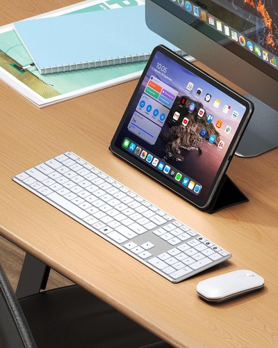 Combiné clavier et souris sans fil Bluetooth (USB + double BT), SKM64-3 multi-dé... - Photo 7/7