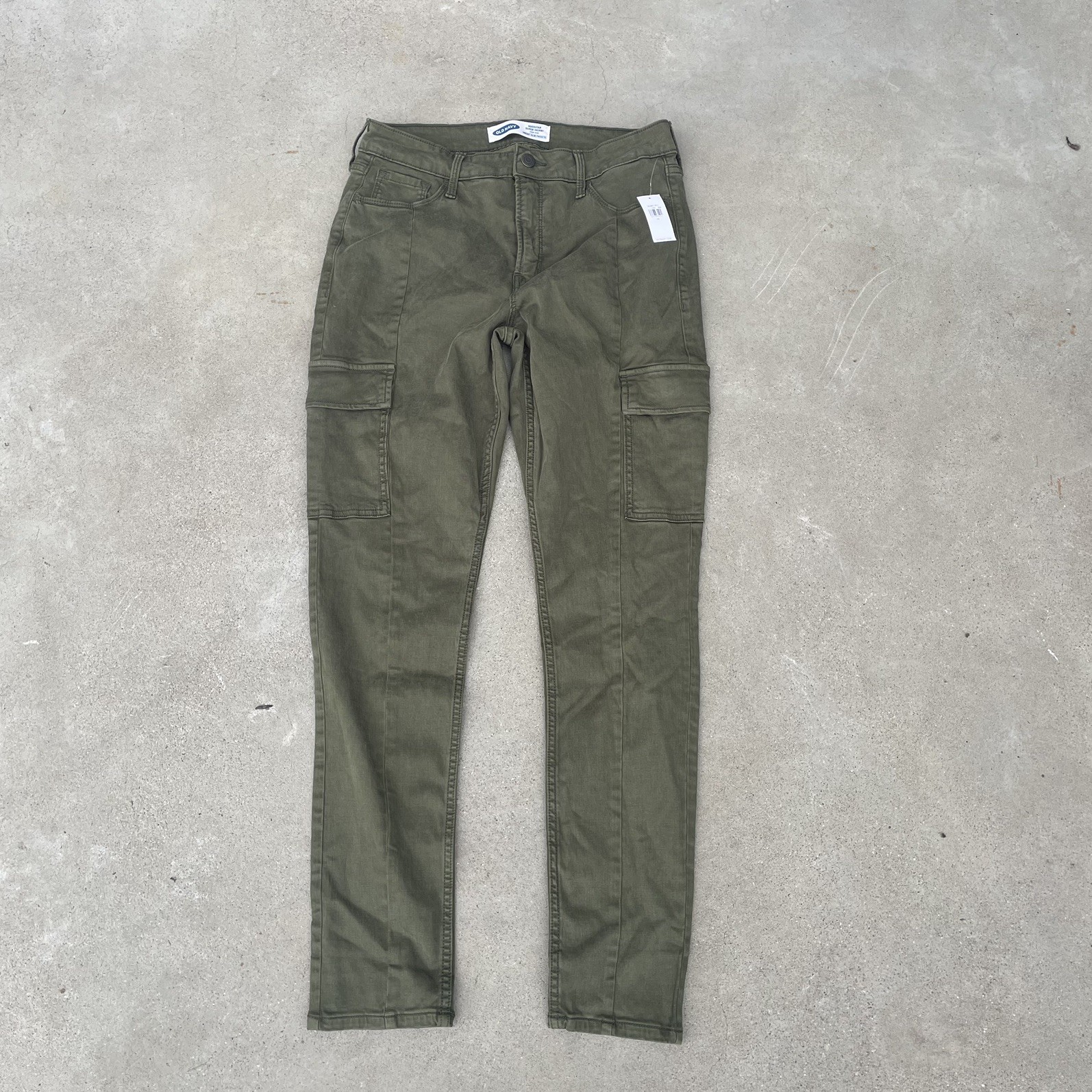 Old Navy Rockstar Super Skinny High Rise Pants Olive Green Size 10  NWT