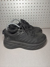 Hoka One One Bondi SR Womens Sz 8.5 Shoes Triple Black Slip Resistant Work
