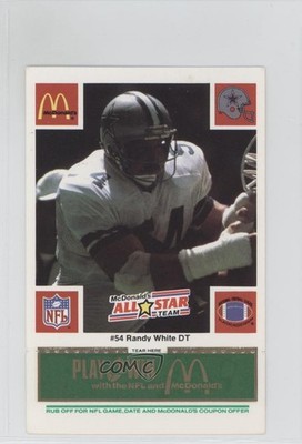 1986 McDonald's Play & Win All-Star Team Green Tab Randy White HOF 0l1