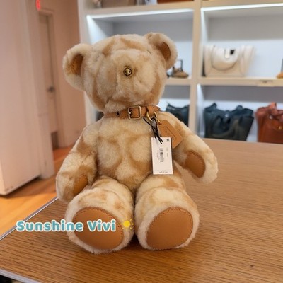 NEW Limited COACH C7058 Bear Collectible In Signature Shearling