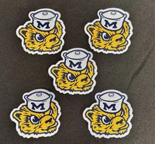 5-Pack Michigan Wolverines Woven 3 Inch WolverBear Iron-On Patch