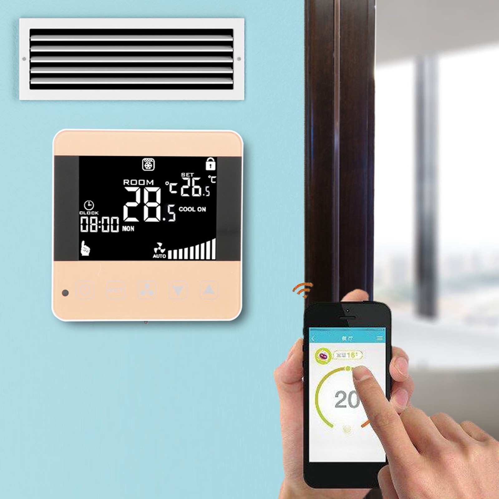 Intelligent LCD Digital Central Thermostat Temperature Controller WIFI Type❀