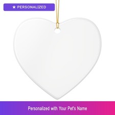 Custom Pet Paw Print Ornament Personalized Heart Shaped Pet Lover Gift Dog Owner