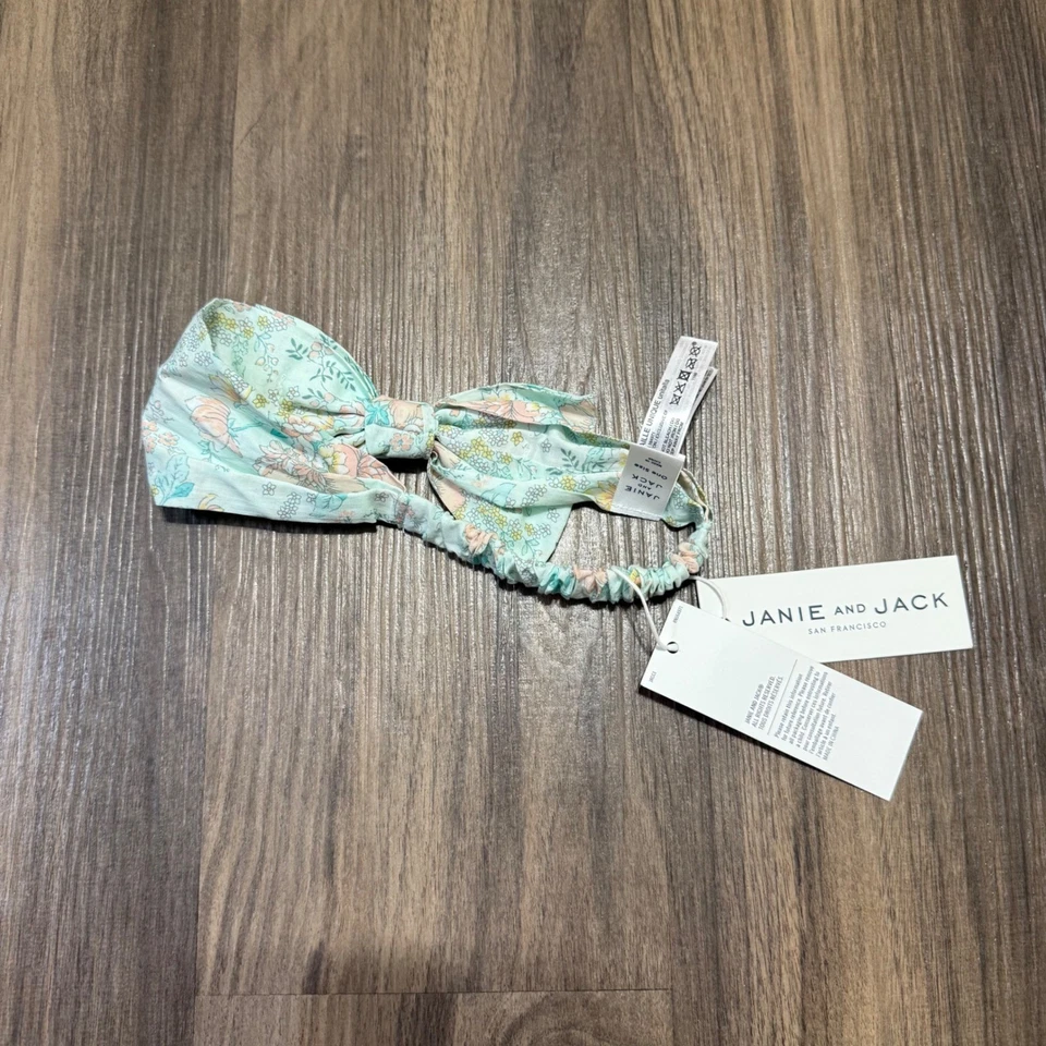 NWT Janie & Jack Baby Girl Blue Floral Soft Headband - Image 2 of 2
