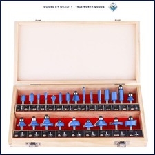 Durable 24-Piece Router Bit Set for Beginners and Professionals - 1/4 Inch Shank