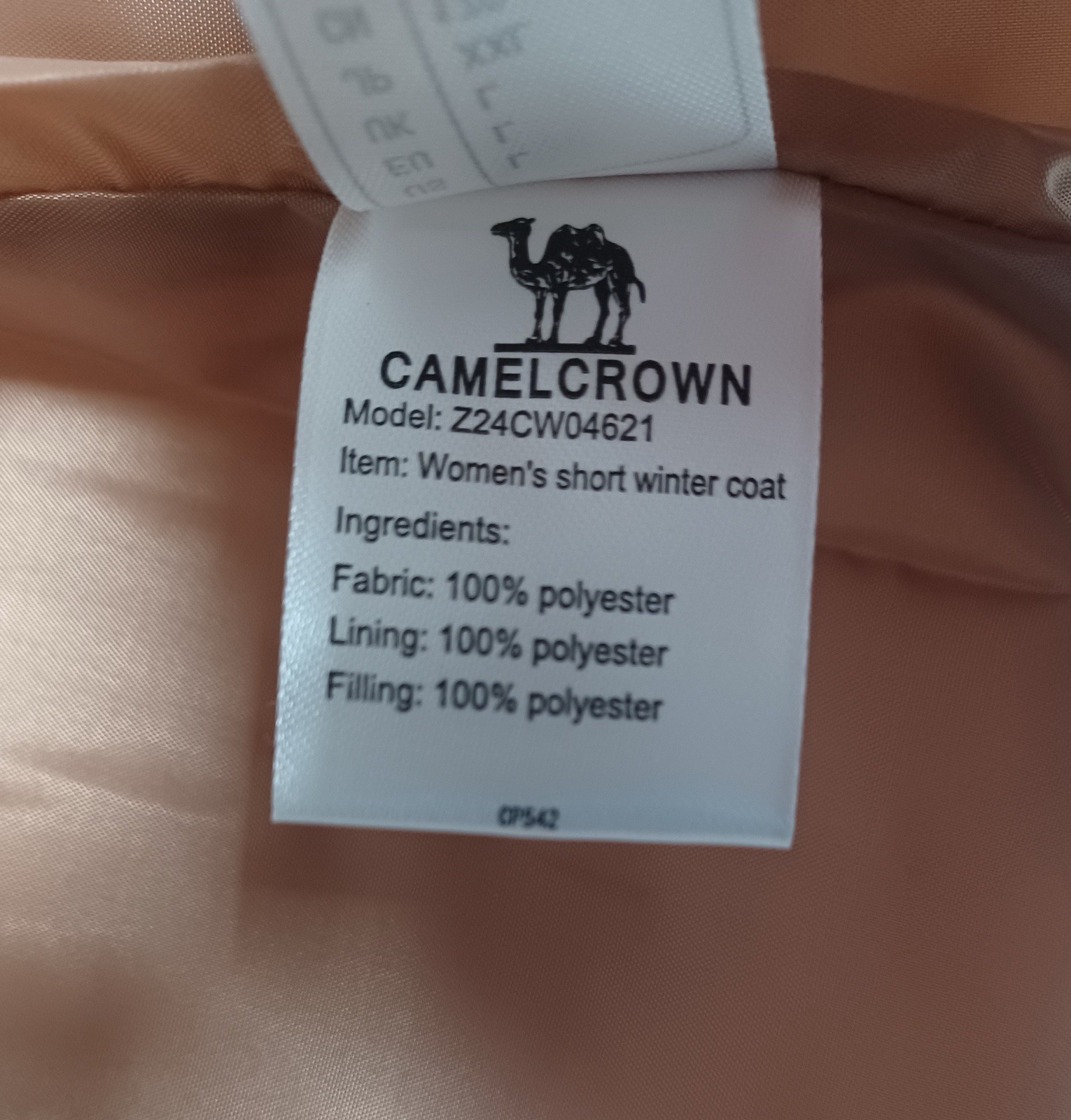 Camel Crown Women’s Winter Full Zip Puffer Jacket size Large, Coffee Color