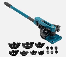Pipe Bender Manual Bench Bending Machine 3/8"-1" Tube Bender Set 7 Dies
