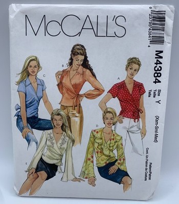 McCall's Misses Shirt Top Sewing Pattern Size 4 6 8 10 12 14 M4384 Uncut 2004