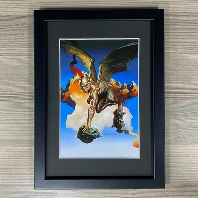 BORIS VALLEJO GERAHMTE KUNST. SPACE WARP GARGOYLE, SCI-FI, FANTASY