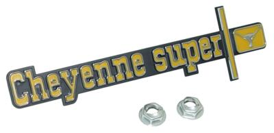 1973 1974 CHEVROLET TRUCK CHEYENNE SUPER DASH EMBLEM W FASTENERS 73-43005-CHS*