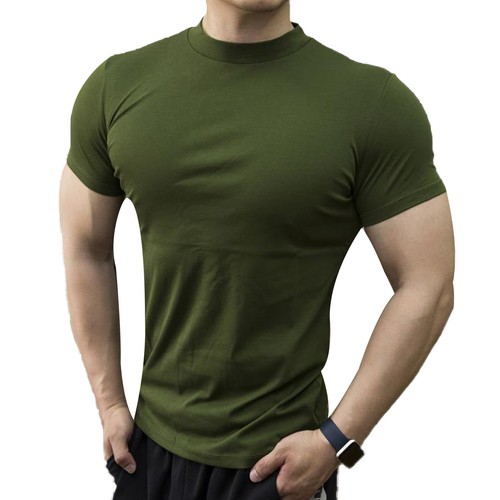 Mens T Shirt Short Sleeve Basic Mock Turtleneck Slim Fit Undershirt Pullover AU - Picture 77 of 92