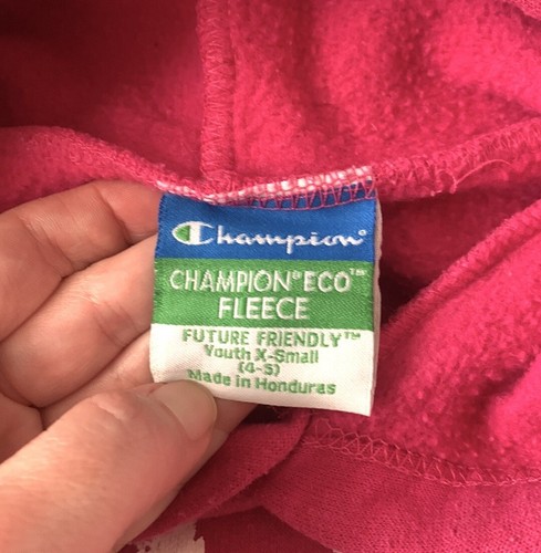 Calvin College 4T Girls Pink Fleece Hoodie Sweatshirt Size 4/5 Champion Brand - Picture 4 of 4