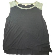 One Clothing Los Angeles Tank Top Women L Gray Knit Distressed Style