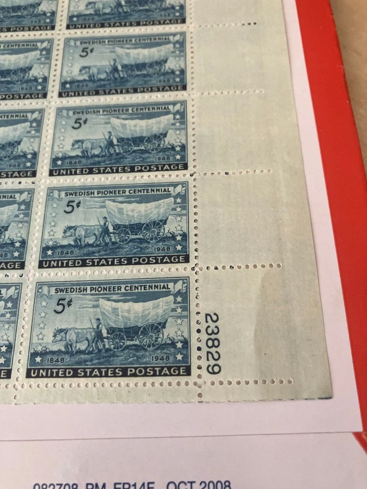 US #958 Stamp Sheet, of 50-- 5 cent Swedish Pioneers, MNH - Image 2 of 3