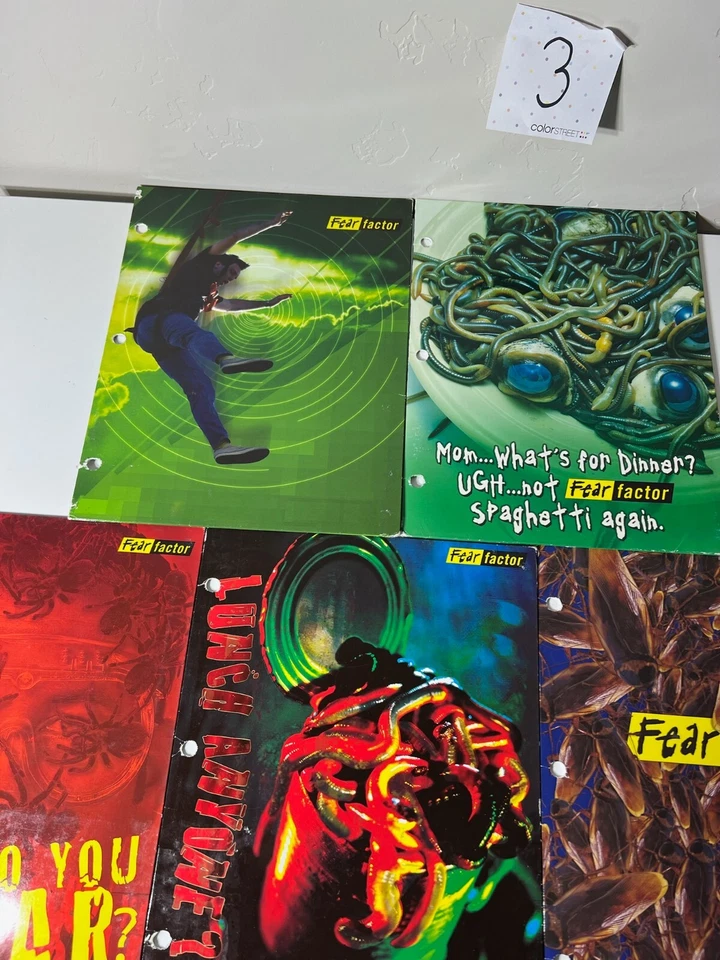 Mead Portfolio Folders Fear Factor TV Show Y2K Folders What Do You Fear Lot of 5 - Image 3 of 4