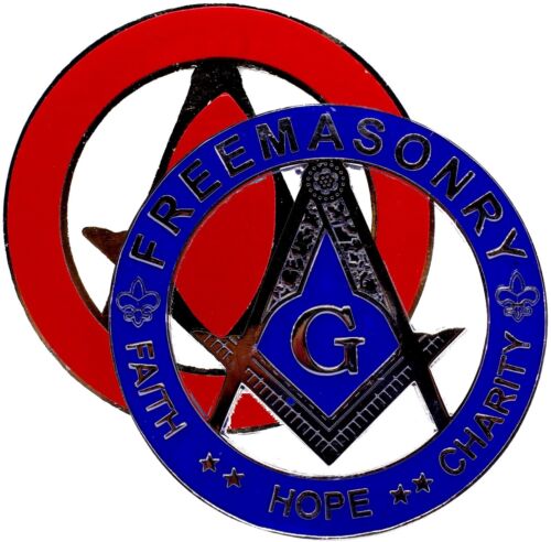 Freemasonry Faith Hope Charity Car Auto 3" Masonic Emblem BLUE // SILVER - Picture 1 of 4