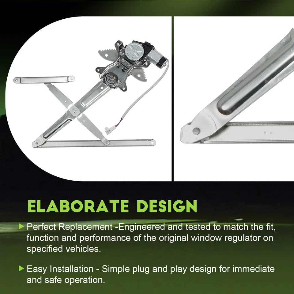 Regulador de ventana eléctrica delantero derecho cabina regular Toyota Tundra 2000-2006 con motor Foto 4 de 4