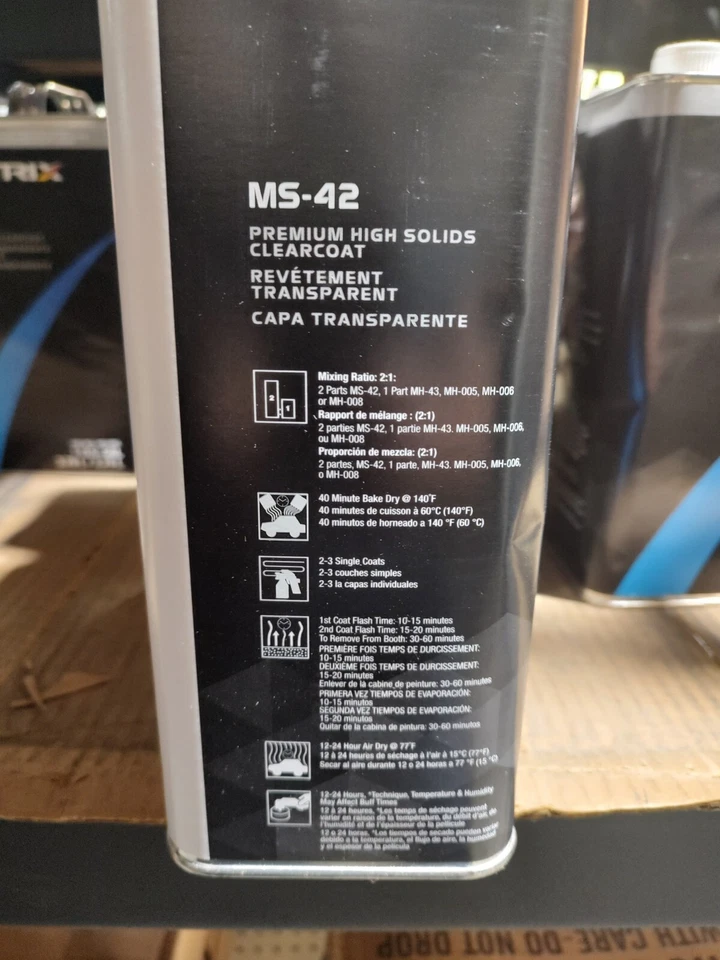Matrix MS-42 Premium High Solids 6 Quart Clear Coat Kit. Normal, Slow or Fast Foto 2 de 3