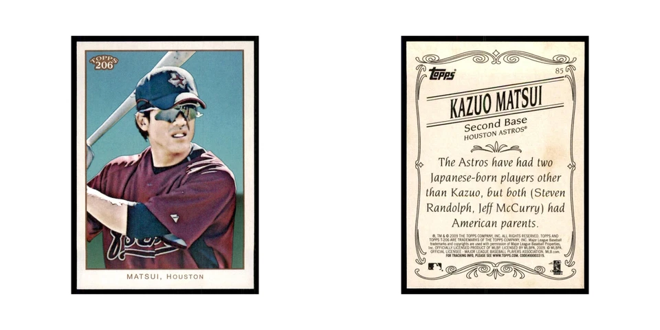 2009 Topps 206 Kazuo Matsui Baseball Cards #85 - Image 3 of 3