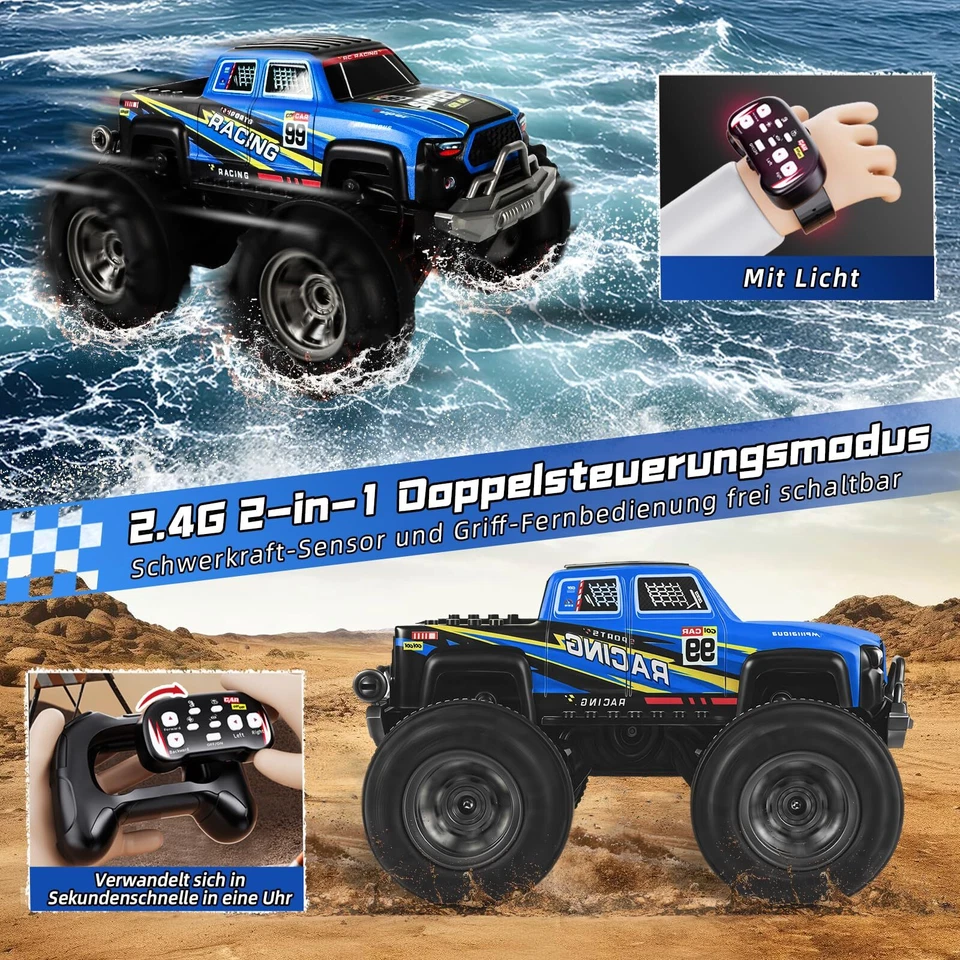 Amphibisches Ferngesteuertes Auto 4WD Wasserdicht RC Car Off-Road Spielzeugauto+ - Bild 4 von 4